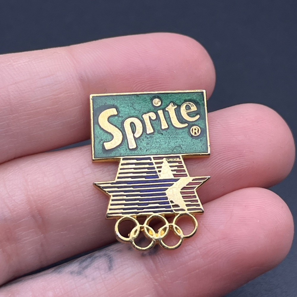 1984 Los Angeles Olympics Sprite Soda Pop Sponsor Lapel Hat Pin